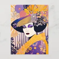 Gorgeous Drag Queen Purple Yellow Postcard