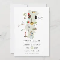 Watercolor Map of Portugal Destination Wedding Save The Date