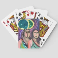 Two Women Under the Moon Poker Cards