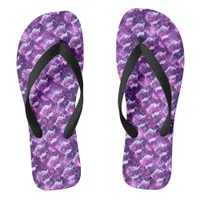 Purple Floral Flip Flops