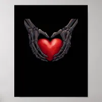 Skeleton Hand Heart Poster