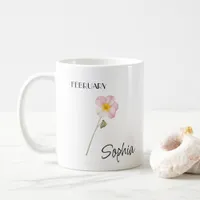 February Flower Personalized Coffee Mug