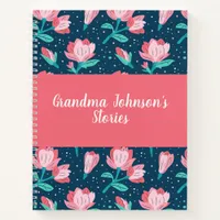 Magnolia Floral Grandma's Stories Name Memory Book