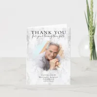 Marble Photo Funeral Thank You Card