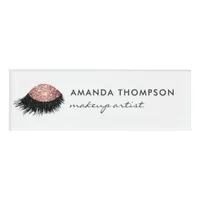 Rose Gold Glitter Eye Name Tag