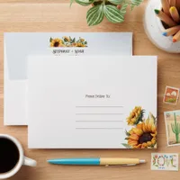 Rustic Sunflower Country Wedding Envelope