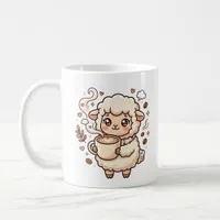 Cute Sheep Latte Art Heart Mug
