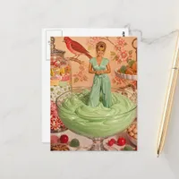 Surreal Woman and Sweets Postcard
