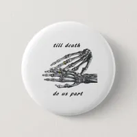 Till Death Do Us Part Skeleton Hands Cream Classic Button