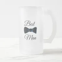 Best Man Bow Tie Frosted Beer Mug