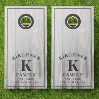 Family Name White Wood Year Established Monogram Cornhole Set