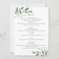 Eucalyptus Wedding Menu Card