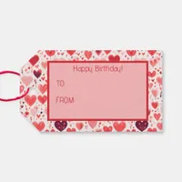 Valentine's Day Red and Pink Hearts Gift Tags