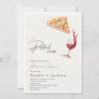 Elegant Pizza & Wine Perfect Pair Rehearsal Dinner Invitation