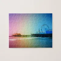 Santa Monica Pier Rainbow Colors Jigsaw Puzzle