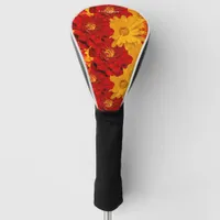 A Medley of Red Yellow and Orange Marigolds Golf Head Cover