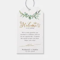 Gold Greenery Wedding Welcome Gift Tags