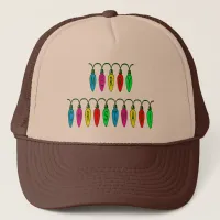 Colorful Merry Christmas Lights Font Trucker Hat