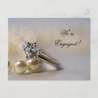 Diamond Ring and Pearls Engagement Announcement