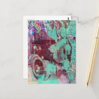 Vintage car from 1903 Mixed Media Collage Postcard