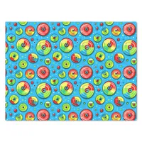 Blue, Green and Red Disc Golf Themed Birthday Tissue Paper