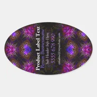 Pink Gems Fractal Art Vertical Product Label Stick