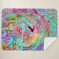 Colorful Digital Fluid Art  Sherpa Blanket