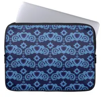 Moon Magic Stars Hearts Celestial Midnight Blue Laptop Sleeve