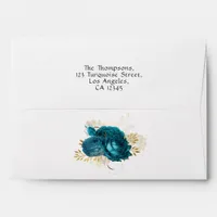 Vintage Turquoise and Gold Shabby Envelope