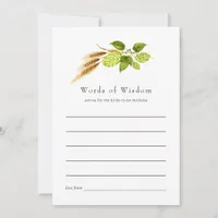 Beer Willow Greenery Gold Bridal Shower Advice Card