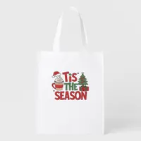 Tis The Season Holiday Cheer Christmas  Grocery Bag