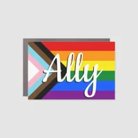 Progress Pride Flag Ally Car Magnet