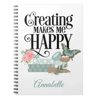 Creating Makes Me Happy Spiral Photo Notebook