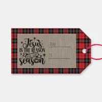 Jesus is the Reason for the Season Buffalo Plaid Gift Tags