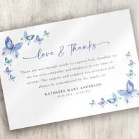 Sympathy Butterflies Funeral  Thank You Card