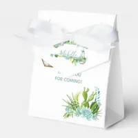 Watercolor Glass Terrarium Succulents Baby Shower Favor Boxes