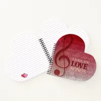 Cherry Red Clef Love Songs Music Notebook