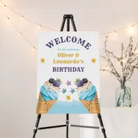 Cool Twins Ice Cream Boys Birthday Party Foam Board