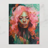 Gorgeous Pink Hair Postcard