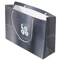 Logo Brushed Slate Iron Metal XL Paper Shopping Ba Large Gift Bag