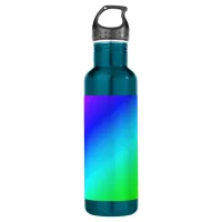 Diagonal Rainbow Gradient Blue to Green Stainless Steel Water Bottle