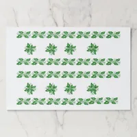 Placemat pad -  Green Holly Leaves