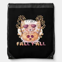 It’s Fall Y’all Pumpkin Autumn Halloween Cat Fall  Drawstring Bag