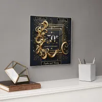 Elegant Gold: 50th Anniversary Design Square Wall Clock