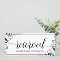 Hanging Reserved Sign | Chic Bouquet (Black & Gray