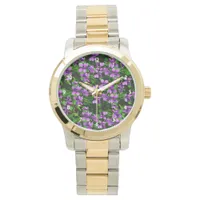 WI State Flower Wood Violet Mosaic Pattern Watch