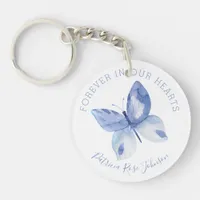 Butterfly Forever In Our Hearts Photo Tribute Keychain