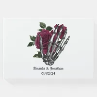 Burgundy Floral Gothic Wedding Guest Book