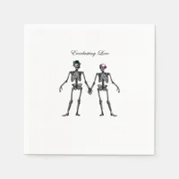 Gothic Skeleton Couple (Old Pink) Classic Napkins