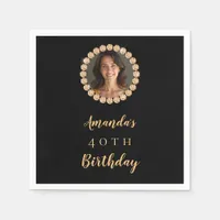 Black gold photo diamonds napkins